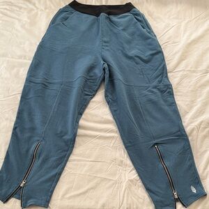 Free People Blue Jogger Pants with Zipper Details
